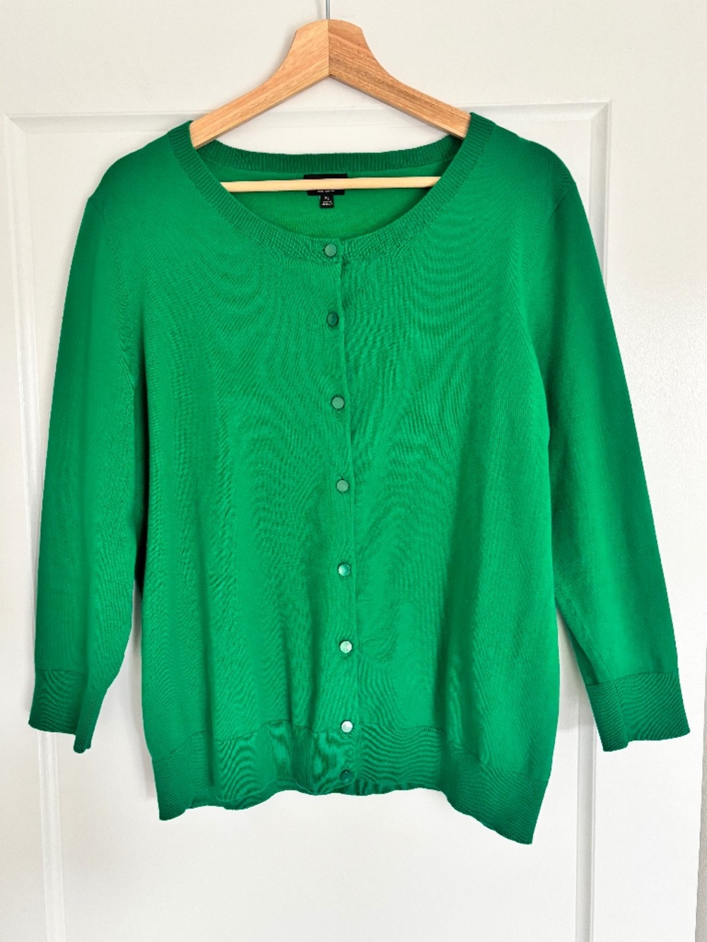 Talbots Cotton Blend Kelly Green Cardigan Women’s Size XL